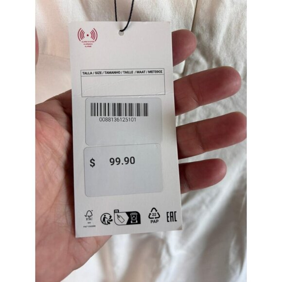 NWT ZARA White Strapless Jumpsuit Wide Leg Embroidered Blogger Favorite Size XS - Picture 14 of 14